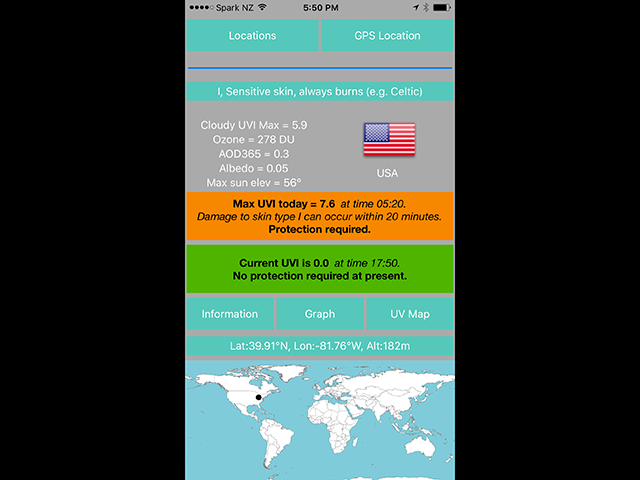 Мобильное приложение Global UVI для отслеживания УФ-индекса
